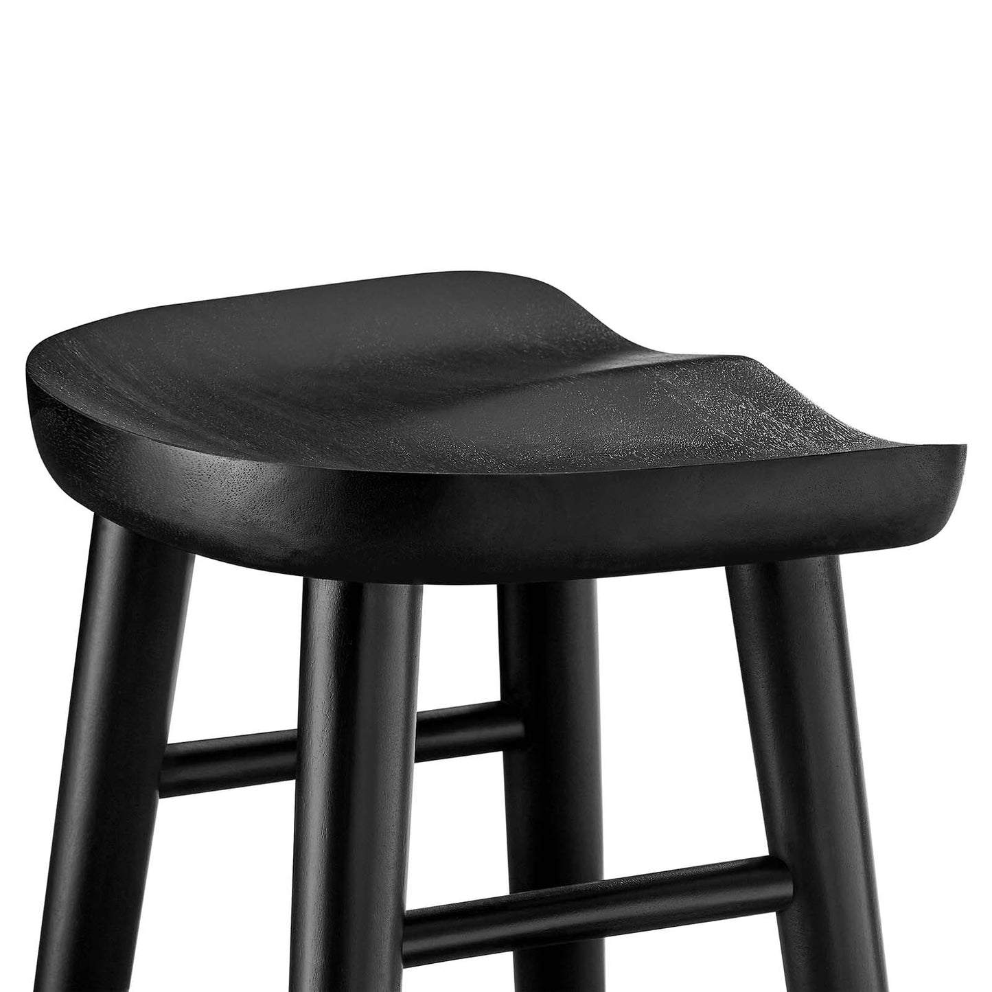 Saville Set of 2 Backless Bar Stools in Black