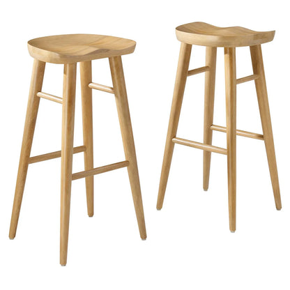 Saville Set of 2 Backless Bar Stools in Oak