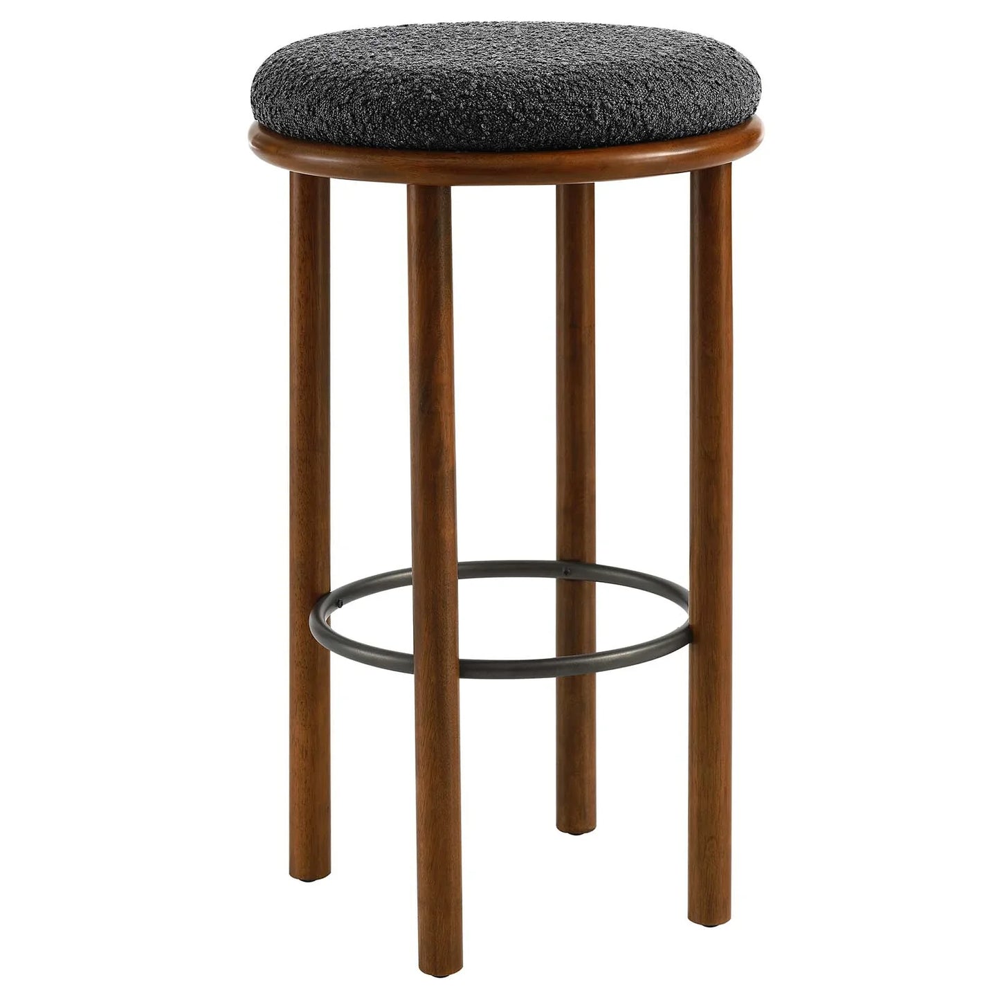 Fable Boucle Fabric Bar Stools in Walnut & Charcoal