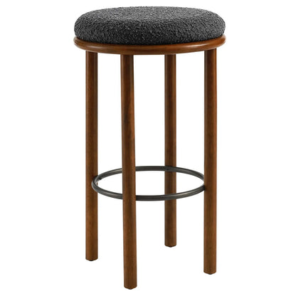Fable Boucle Fabric Bar Stools in Walnut & Charcoal