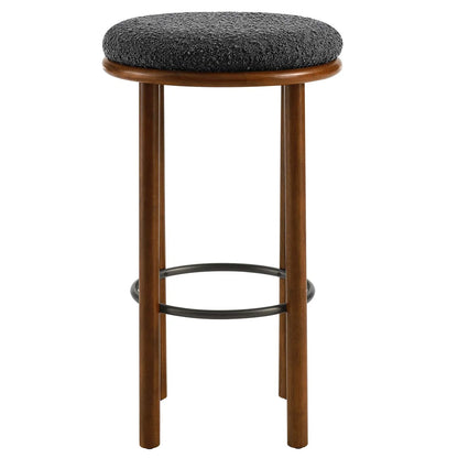 Fable Boucle Fabric Bar Stools in Walnut & Charcoal
