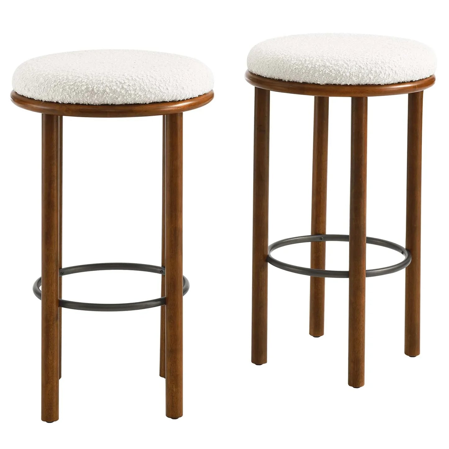Fable Set of 2 Boucle Fabric Bar Stools