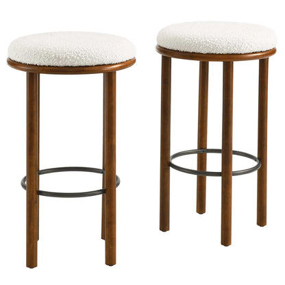 Fable Set of 2 Boucle Fabric Bar Stools