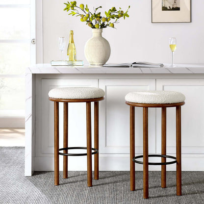 Fable Set of 2 Boucle Fabric Bar Stools