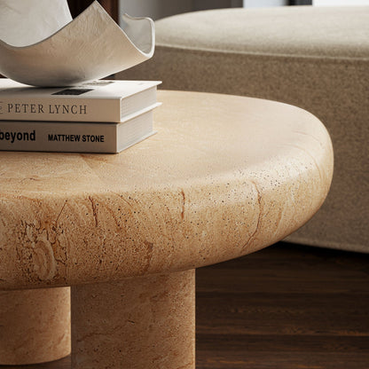 Elowen Faux Travertine Coffee Table