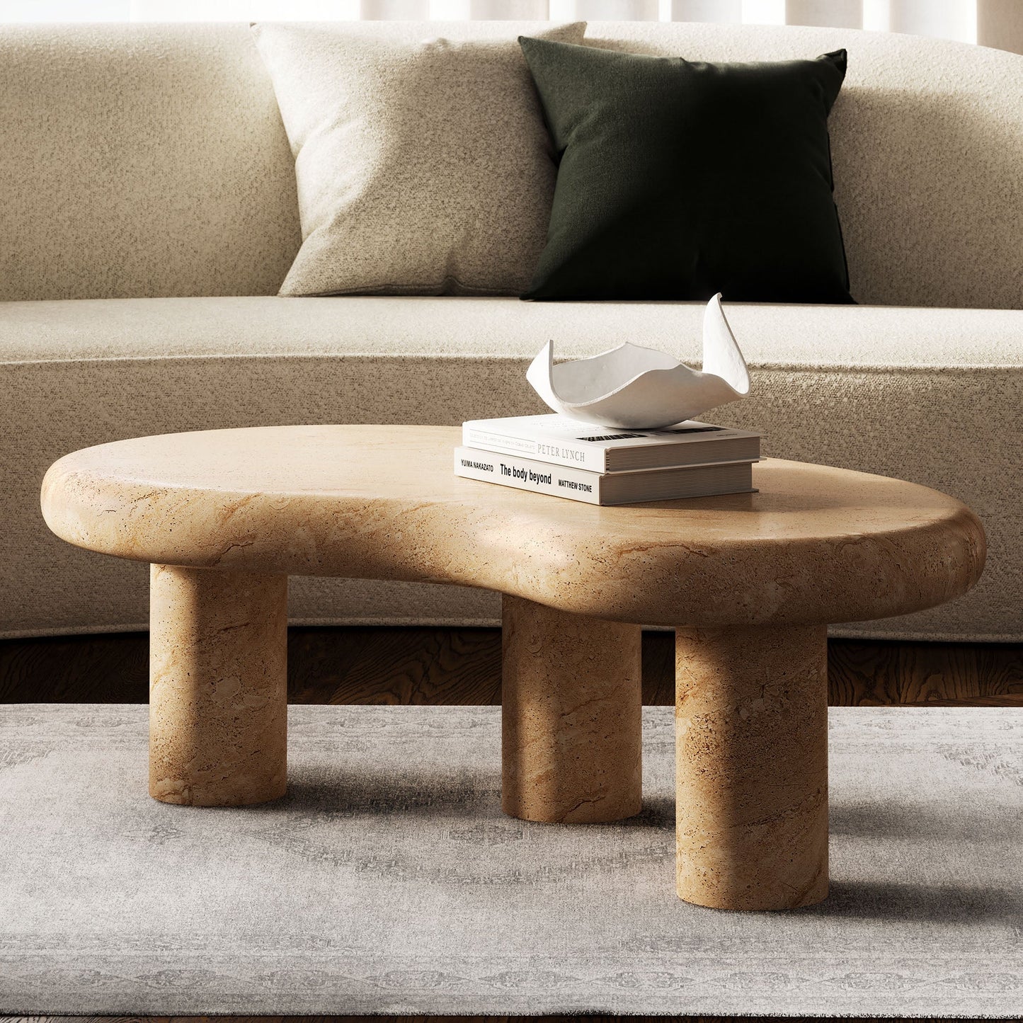 Elowen Faux Travertine Coffee Table