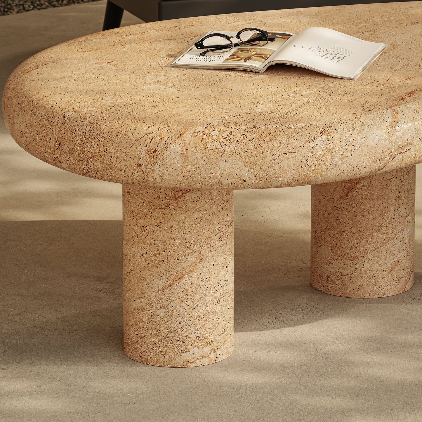 Elowen Faux Travertine Coffee Table