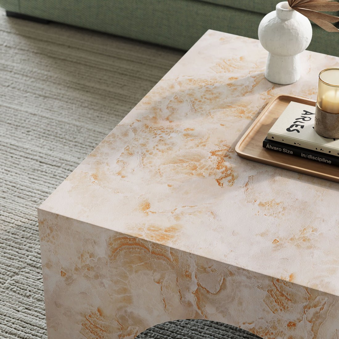 Valen Coffee Table in Honey Onyx