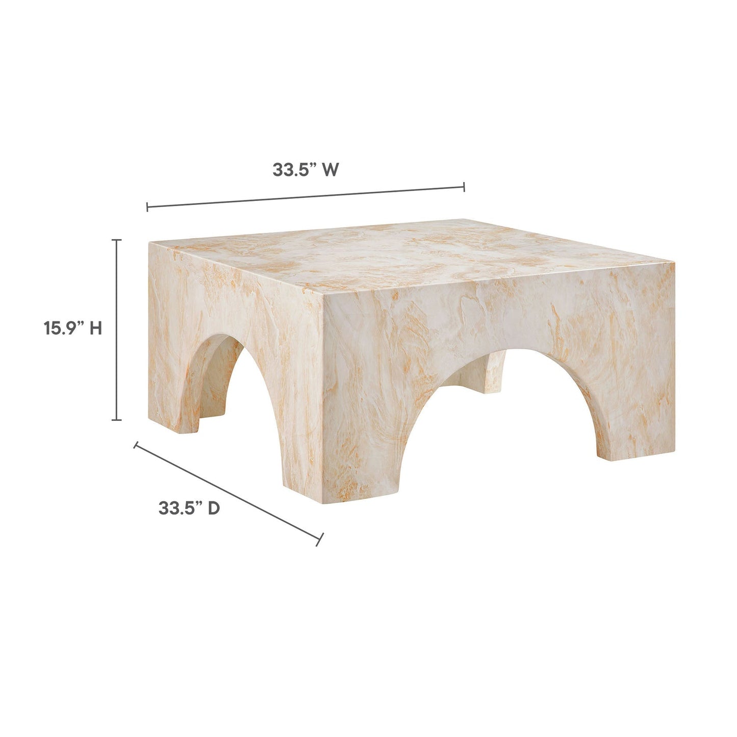 Valen Coffee Table in Honey Onyx
