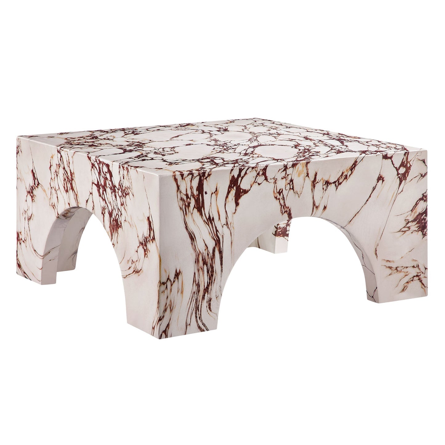 Valen Coffee Table in Red Marble