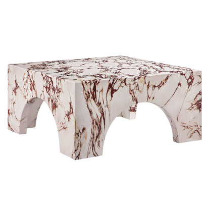 Valen Coffee Table in Red Marble