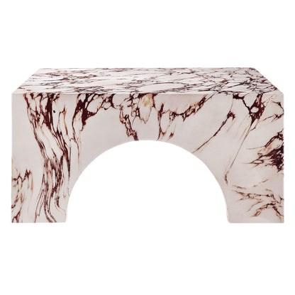 Valen Coffee Table in Red Marble