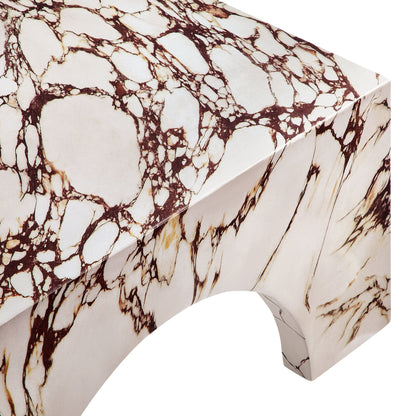 Valen Coffee Table in Red Marble