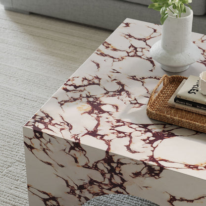 Valen Coffee Table in Red Marble