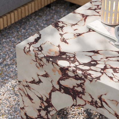 Valen Coffee Table in Red Marble