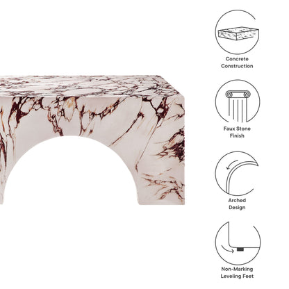 Valen Coffee Table in Red Marble