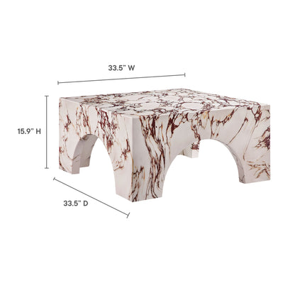 Valen Coffee Table in Red Marble