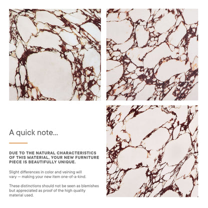 Valen Coffee Table in Red Marble