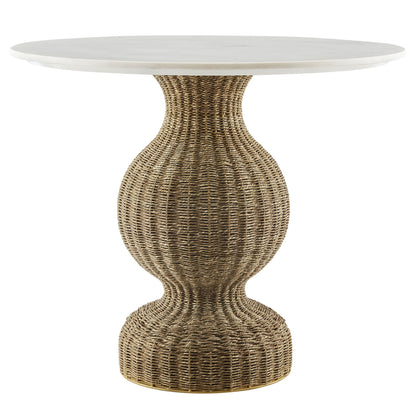 Zale Marble & Seagrass Dining Table
