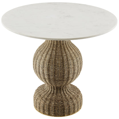 Zale Marble & Seagrass Dining Table