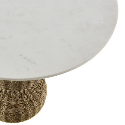 Zale Marble & Seagrass Dining Table