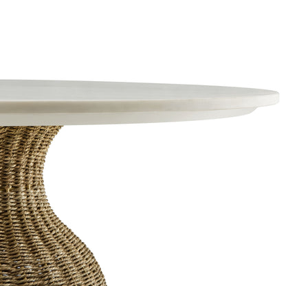 Zale Marble & Seagrass Dining Table