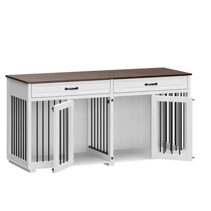 Furniture Style Dog Crate, 64.5 Inch Wooden Large Dog Kennel
