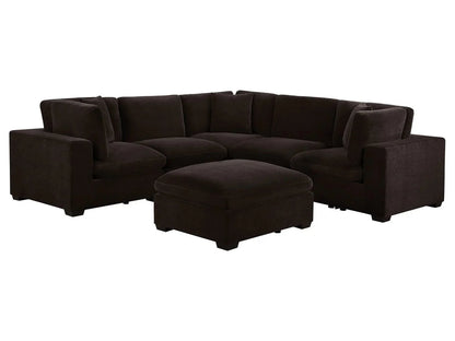 Lakeview 6pc Modular Sectional Sofa – Chocolate Velvet