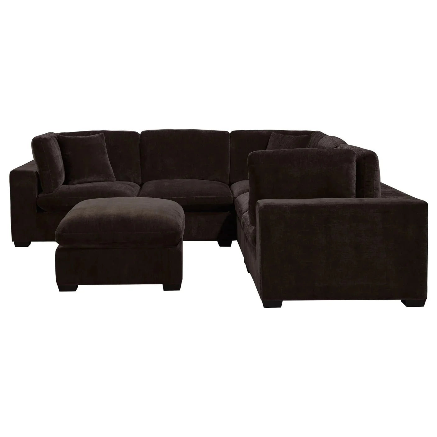 Lakeview 6pc Modular Sectional Sofa – Chocolate Velvet