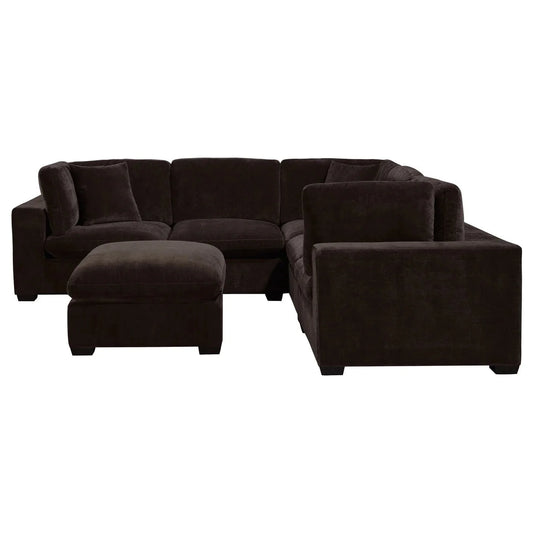 Lakeview 6pc Modular Sectional Sofa – Chocolate Velvet