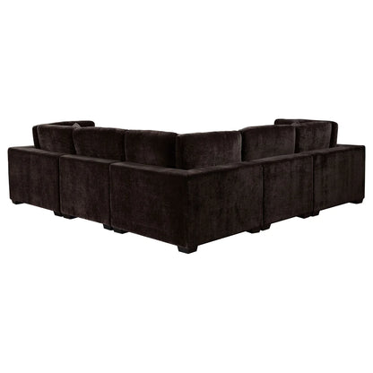 Lakeview 6pc Modular Sectional Sofa – Chocolate Velvet