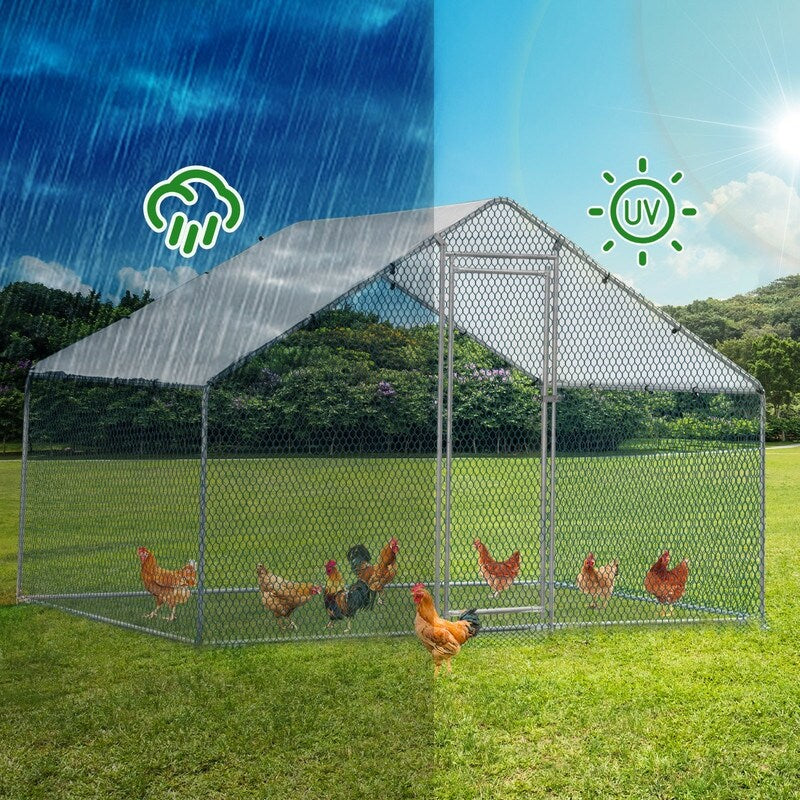 Large Metal Chicken Coop Walk-in Poultry Cage