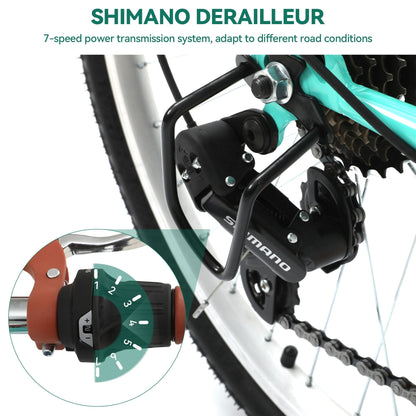 Moasis24/ 26 7-speed Cruiser Bike Adjustable Step Through Bike Commute Bike Bicycle