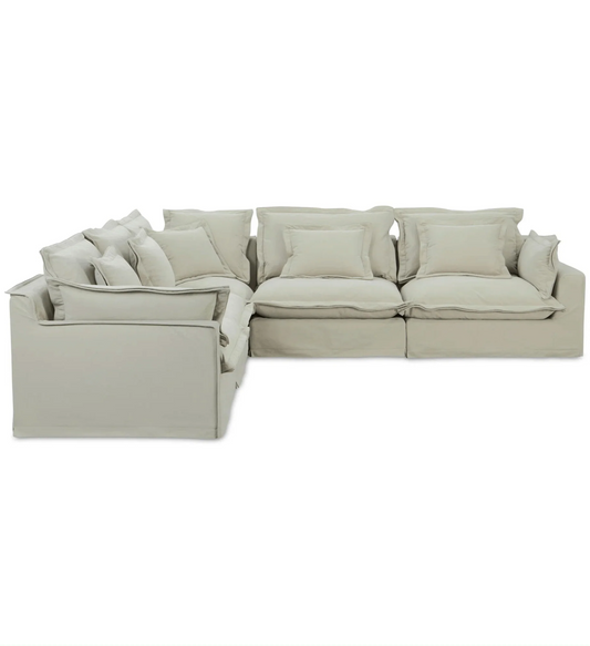 Olivia Corner Sectional in Sand – L-Shaped Modular Sofa