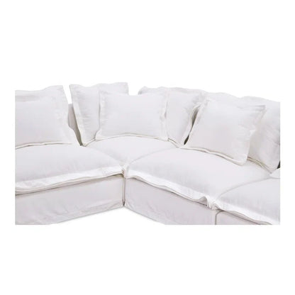 Olivia Corner Sectional – Shell White, Livesmart Fabric