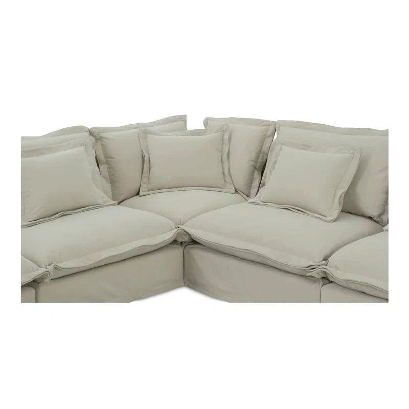 Olivia Corner Sectional in Sand – L-Shaped Modular Sofa