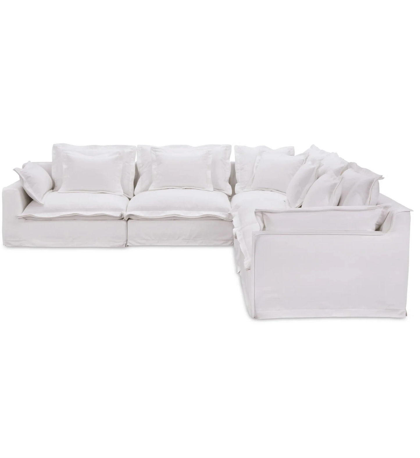 Olivia Corner Sectional – Shell White, Livesmart Fabric