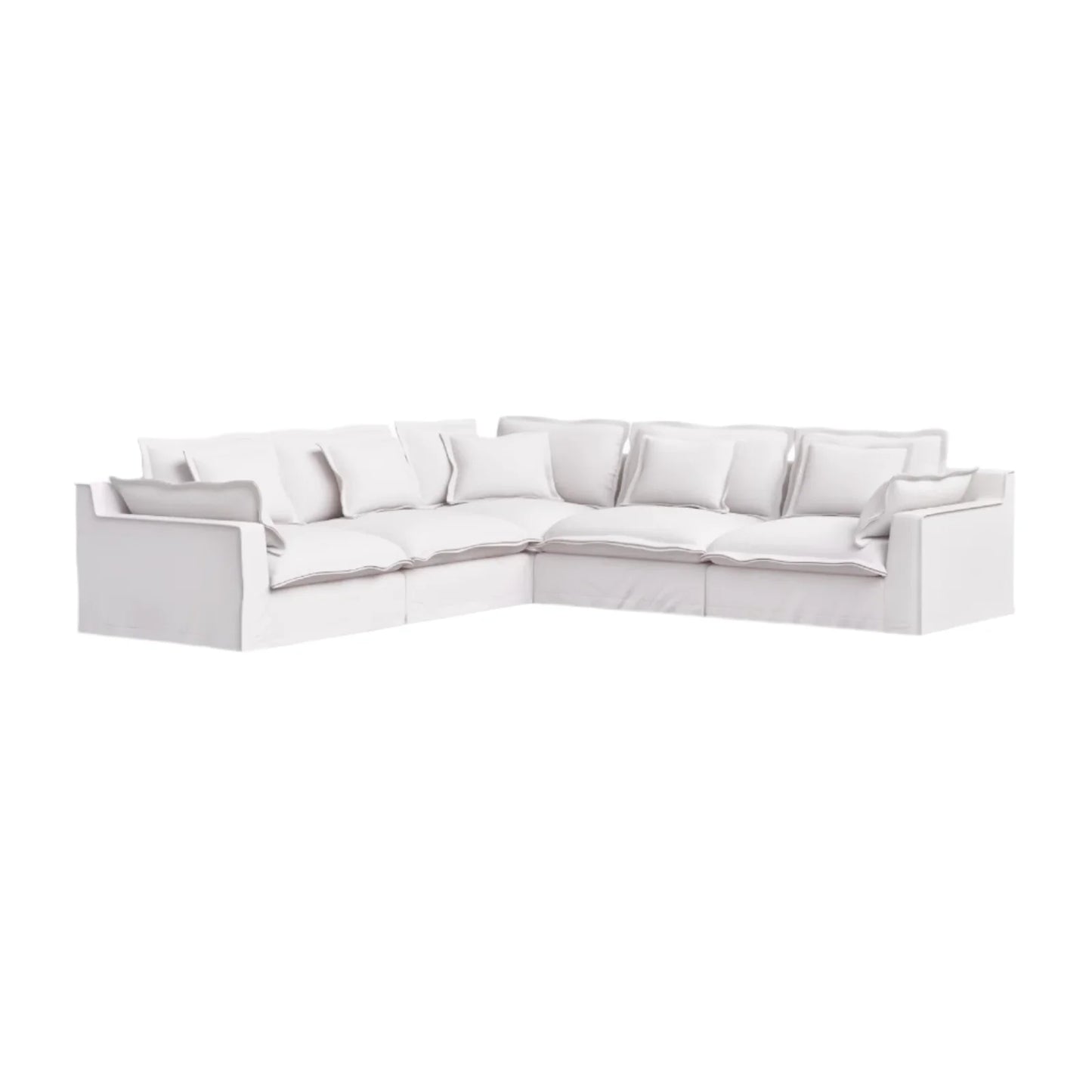 Olivia Corner Sectional – Shell White, Livesmart Fabric