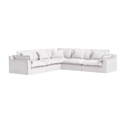 Olivia Corner Sectional – Shell White, Livesmart Fabric