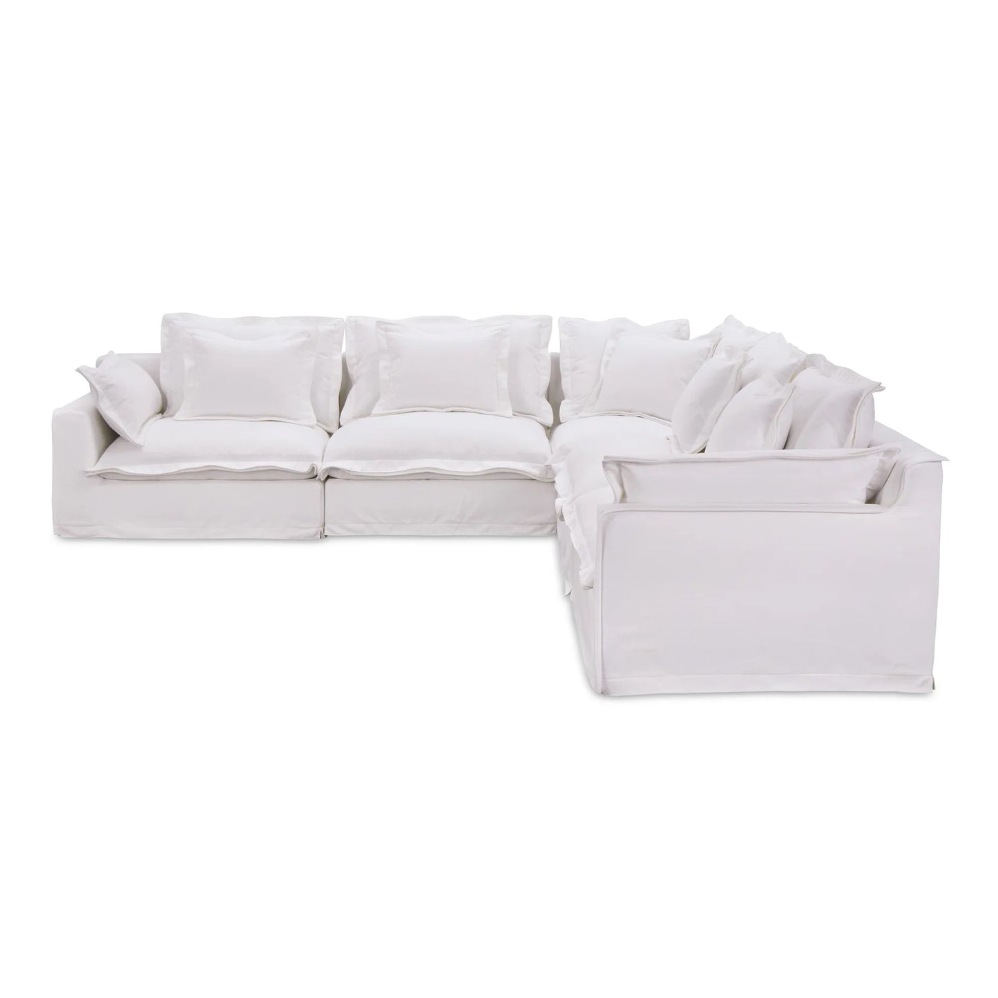 Olivia Corner Sectional – Shell White, Livesmart Fabric