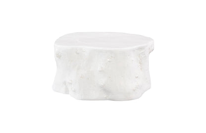 Log Coffee Table in Gel Coat White – Modern Organic 36″