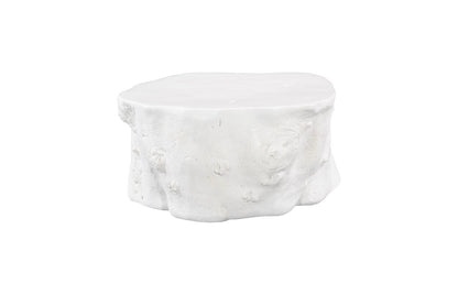 Log Coffee Table in Gel Coat White – Modern Organic 36″