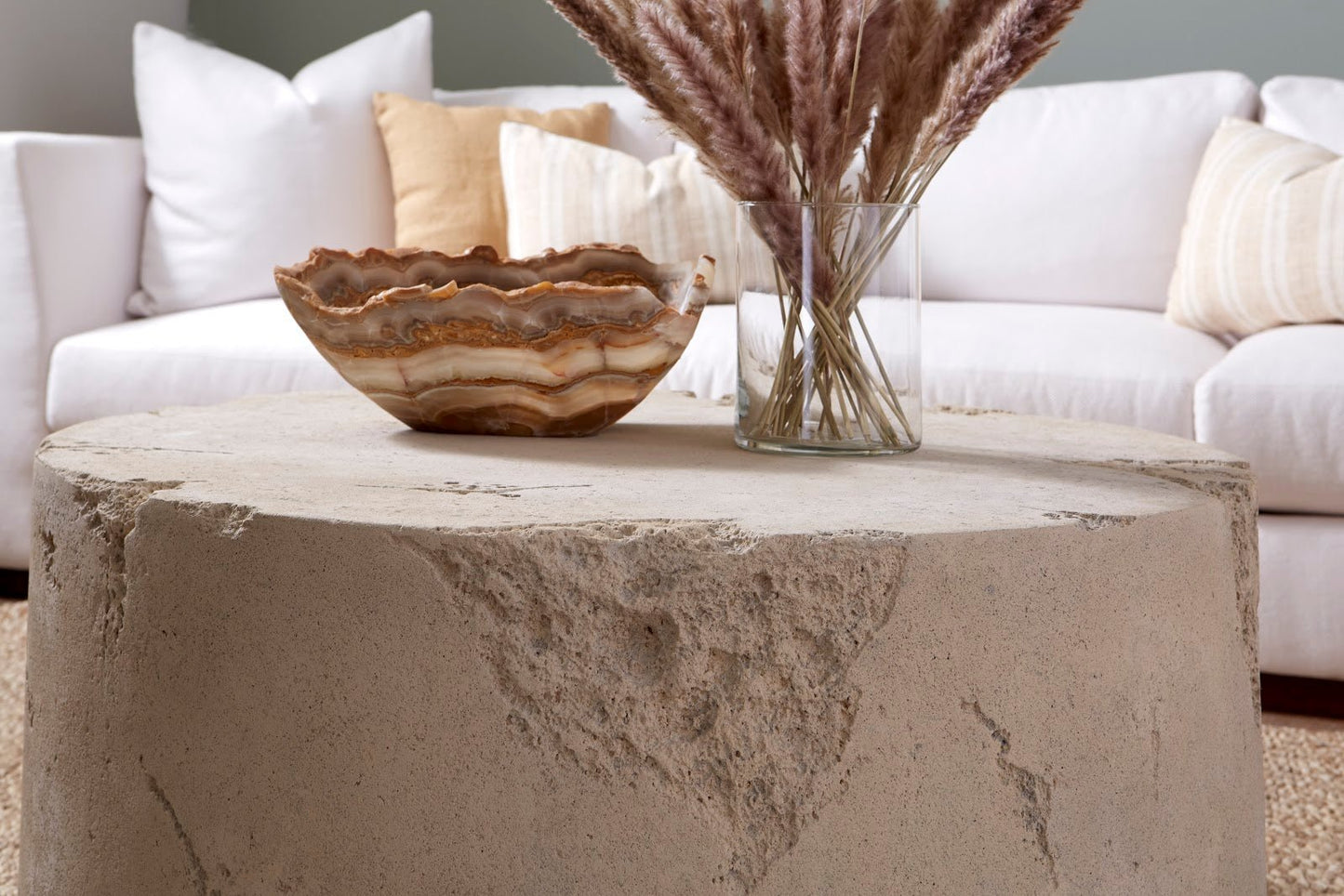 Roman Stone Formation Coffee Table – Resin & Stone Design