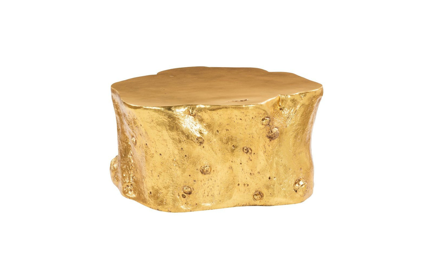 Log Coffee Table in Gold Leaf – Modern Organic 36″