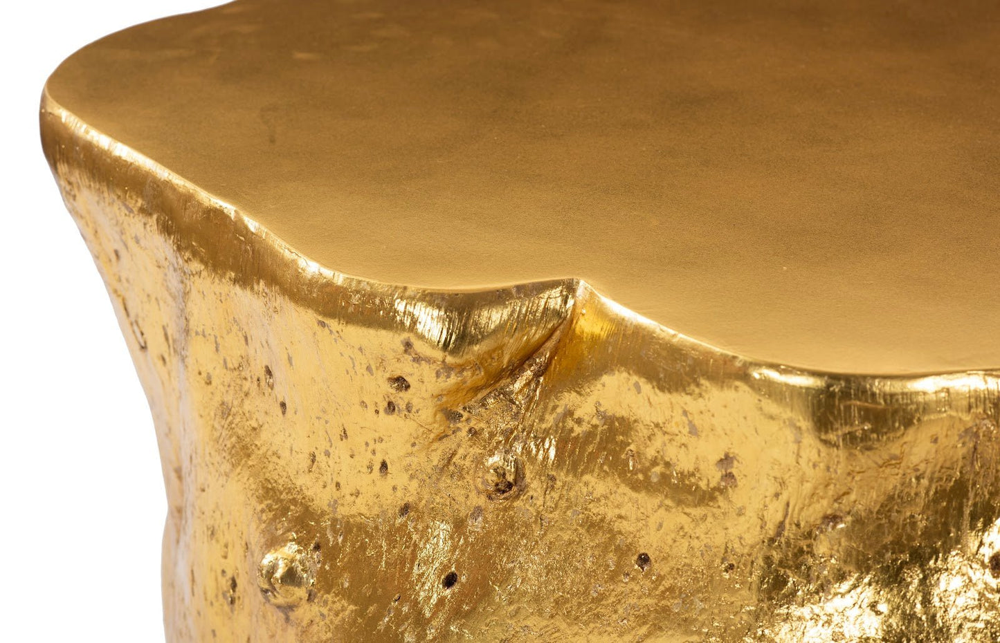 Log Coffee Table in Gold Leaf – Modern Organic 36″