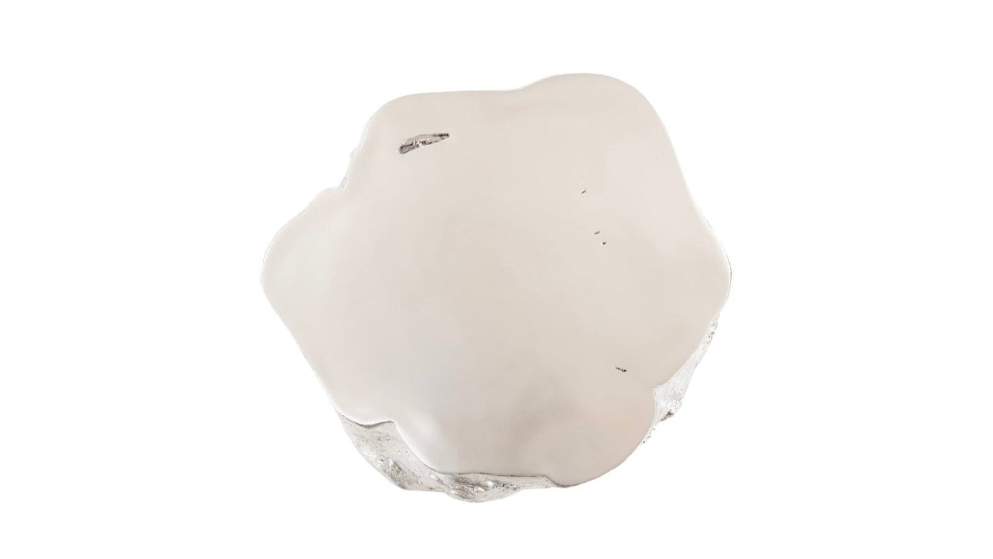 Log Coffee Table in Silver Leaf – Modern Organic 36″