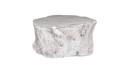 Log Coffee Table in Silver Leaf – Modern Organic 36″