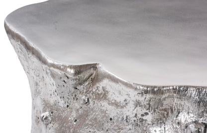 Log Coffee Table in Silver Leaf – Modern Organic 36″