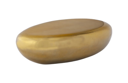 River Stone Coffee Table in Liquid Gold – Modern Organic 36″