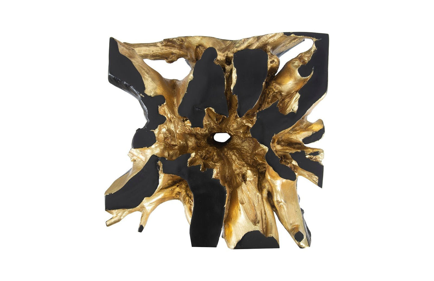 Noir Cast Root Coffee Table in Black & Gold Leaf